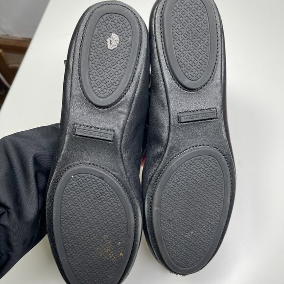 Tory Burch Minnie Embellished Black Nappa Leather Two Way Ballet Flats US Size 8 - Picture 11 of 13